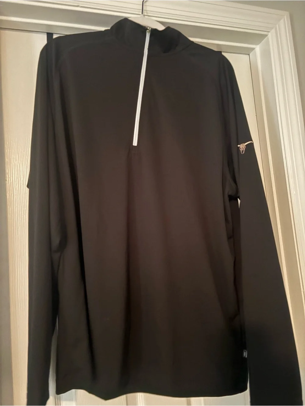 Black Quarter-Zip Pullover with Small Bulls Bay logo